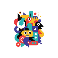 Obraz premium A vibrant abstract composition with colorful geometric shapes