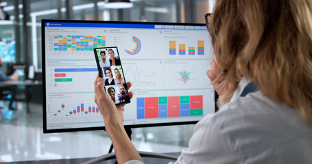 Remote Business Analyst Using Smartphone