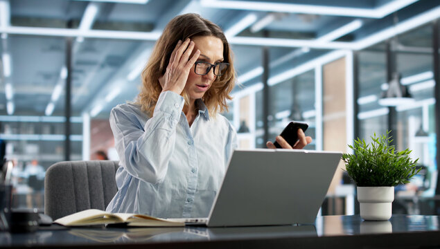 Heartbroken Woman In Office After Receiving Shocking Text