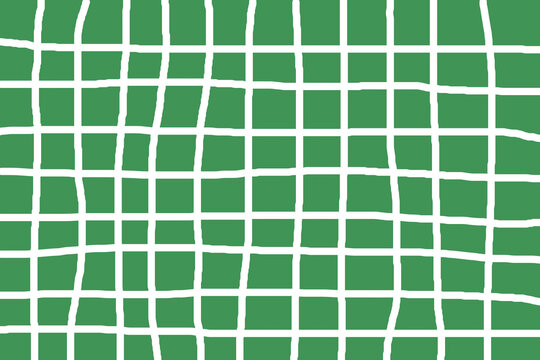 White net on a green background. Hand drawn net seamless pattern. Grid style design