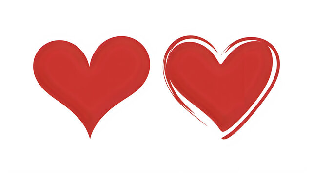 Two red hearts connected by a dotted line symbolizing love and unity