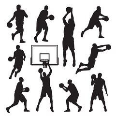 Black Basketball Silhouette Vector, High Quality Illustration on White Background © dream