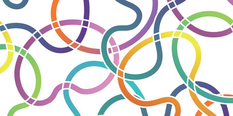 曲線　カラフル　抽象的　模様　背景