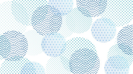 和柄　青　抽象的　模様　背景