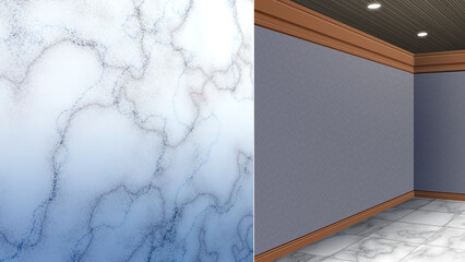 大理石の壁の受付