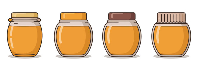 Honey jar line art outline illustration representing natural honey, farmhouse product, healthy sweetener © Oscar N. Erwin