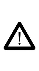 Warning sign with exclamation mark symbol.