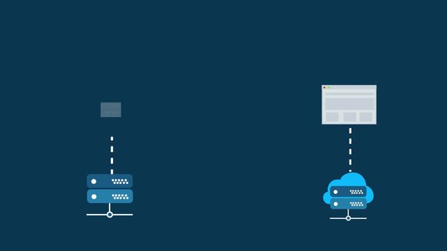 Dedicated Hosting vs Cloud Hosting Comparison &ndash; Navy Blue Background