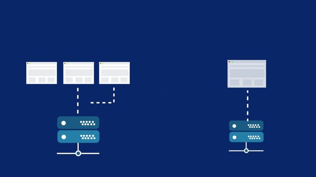 Shared Hosting vs Dedicated Hosting Comparison on Navy Blue Background