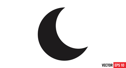 Crescent Moon Symbol Vector Illustration. © ehsan