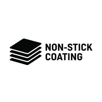 Vector illustration icon nonstick coating logo with layered square design