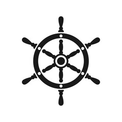 Fototapeta premium ship steering wheel icon vector