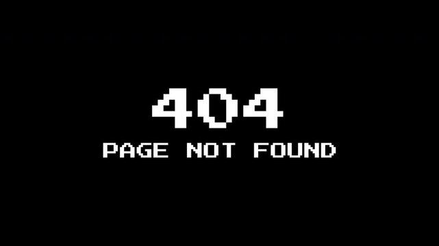 Error 404 page not found. Suitable for error concept designs, web development themes, and internet technology projects.