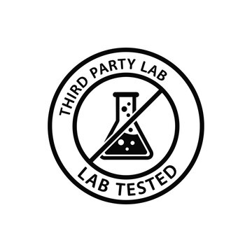 Vector illustration icon third party lab tested seal icon with flask