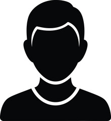 Simple black silhouette of a person's head and shoulders