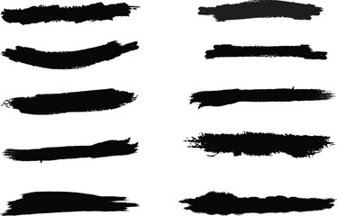 A collection of black brush strokes on a white background