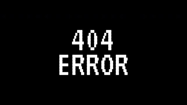 Error 404 message on black screen for web design projects, technology blogs, educational articles, and troubleshooting guides.