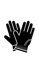 Obraz premium Black working gloves icon illustration.