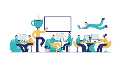 Obraz premium Dynamic Team Collaboration Driving Innovation and Productivity in a Modern Digital Workplace