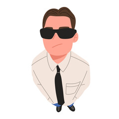vector illustration of diverse men wearing sunglasses shown from a top view perspective. Perfect for fashion concepts, summer campaigns, lifestyle branding, social media content, websites, mobile apps