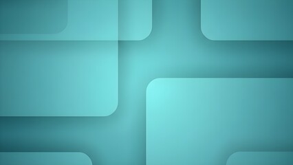 차분한 민트색 톤의 겹쳐진 사각형 기하학 추상 배경 abstract geometric background with overlapping mint green squares