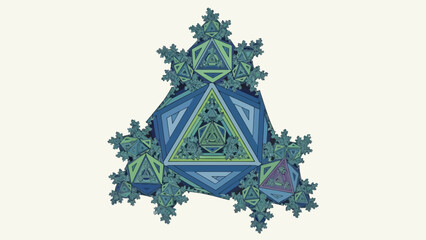 Fototapeta premium Intricate Fractal Geometric Structure in Blue and Green Hues