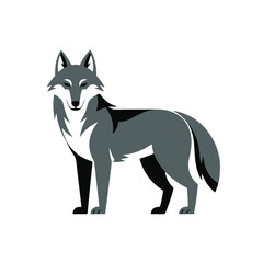Fototapeta premium Wolf profile for tattoo flash sheet