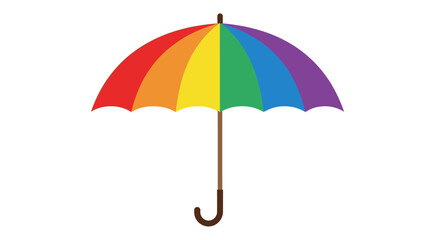 Obraz premium Rainbow colored umbrella illustration on white background.
