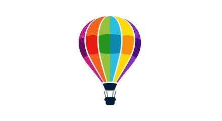 Fototapeta premium Colorful Hot Air Balloon Illustration Isolated on White Background