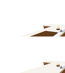 背景が透過された受付カウンター