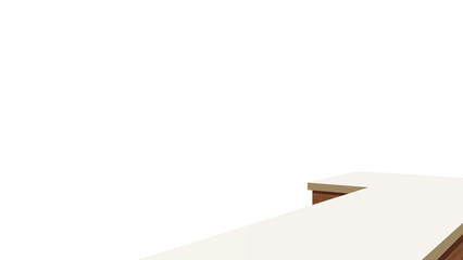 背景が透過された受付カウンター