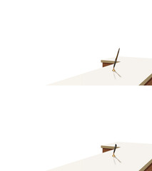 背景が透過された受付カウンター