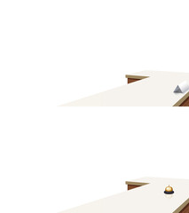 背景が透過された受付カウンター