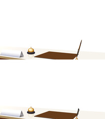 背景が透過された受付カウンター