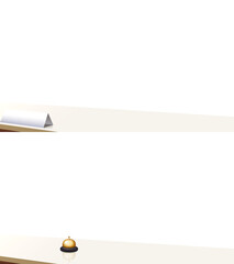 背景が透過された受付カウンター