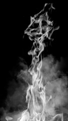 Vertical texture. Fire on isolated background. Perfect explosion effect for decoration and covering on black background. Concept burn flame and light texture overlays