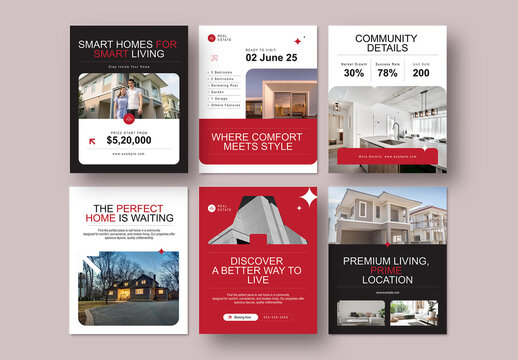 Real Estate Social Media Post Layout Design Template