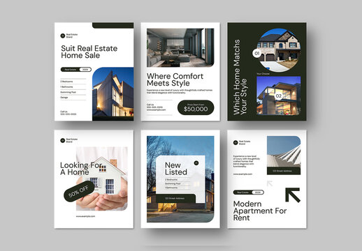 Real Estate Social Media Post Layout Design Template