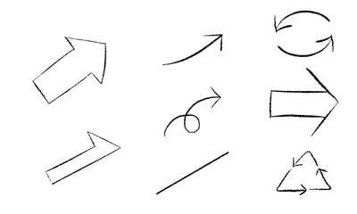 ラフな手書きの矢印素材セット