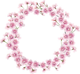 桜の花のリース（背景透過）