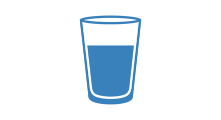 Simple blue glass of water illustration. © Awaludin