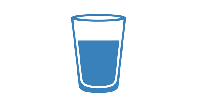 Simple blue glass of water illustration.