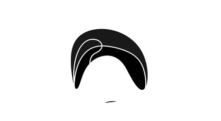 Black Mustache Icon on White Background.