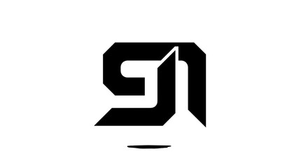 Stylized Black Logo Design Element.