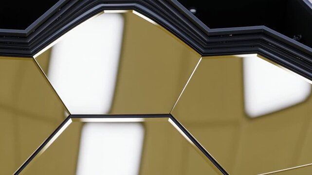 Space Telescope Gold-Coated Mirror Segment Hexagonal Precision Optics Assembly