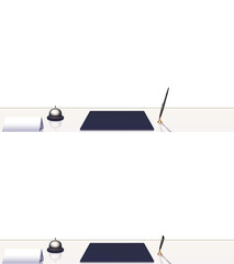 背景が透過された受付カウンター