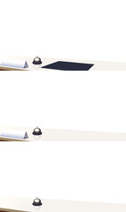 背景が透過された受付カウンター