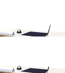 背景が透過された受付カウンター