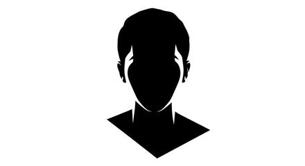 Silhouette of a man with short hair.