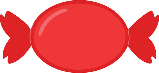 A vibrant flat design illustration of a single red wrapped candy high quality